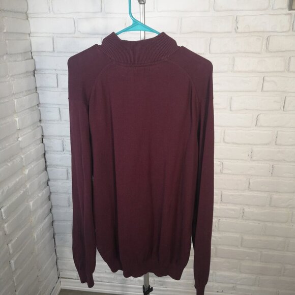Izod Men's Size Large Burgundy 1/4 Zip Straight Fit Sweater - Picture 2 of 8